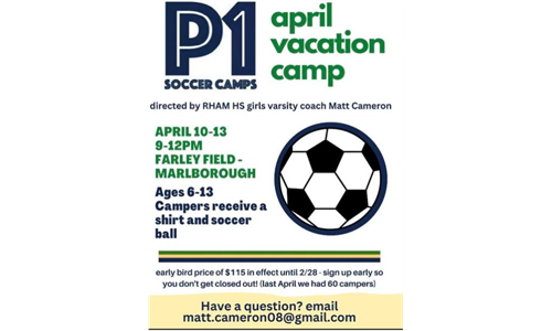 P1 Soccer Camp April Vacation